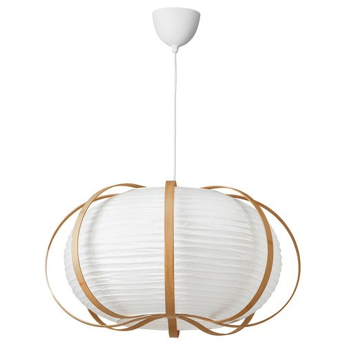 TAGGTOFS / HAVSDJUP Pendant lamp, white bamboo, 67 cm