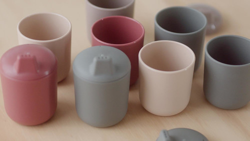 Dantoy TINY BIObased Drinking Cup 2pcs, Mocca/ Olive