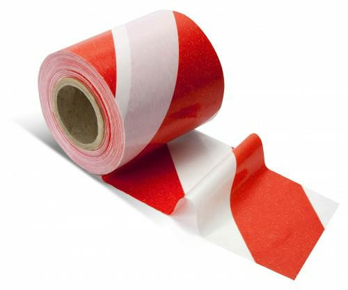 Hermes Warning Tape 80mmx100m, white/red