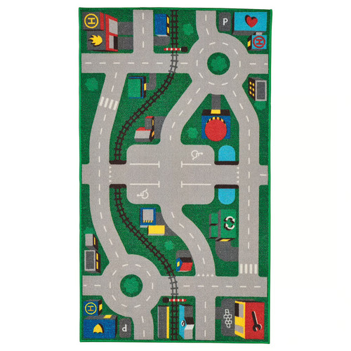 LILLABO Rug, green, 75x133 cm