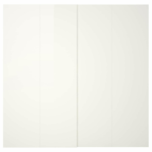 HASVIK Pair of sliding doors, high-gloss white, 200x236 cm