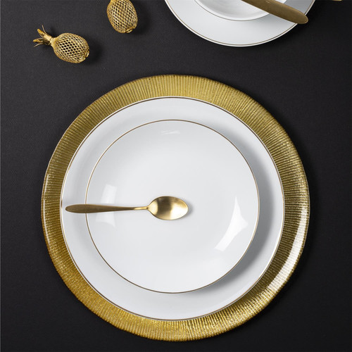 Plate Pearl Gold 27cm, white