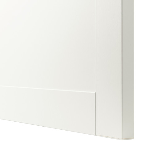 BESTÅ Storage combination with doors, white, Hanviken white, 120x42x65 cm