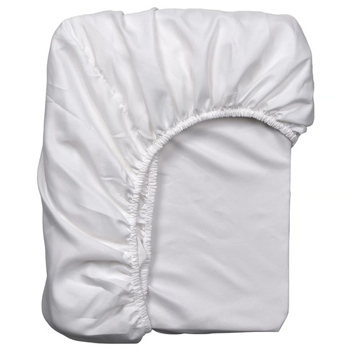BÄRGLIM Fitted sheet, white, Double