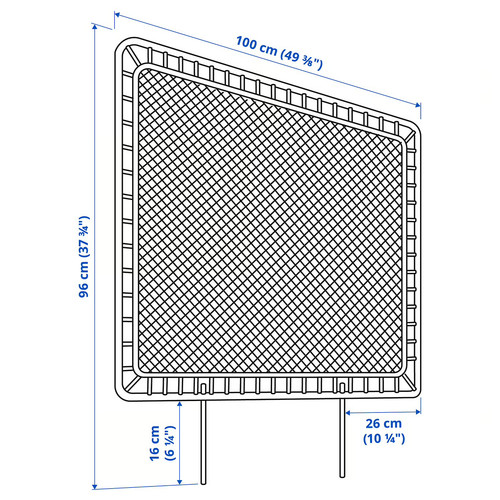 VEVELSTAD Bed frame with 2 headboards, white/Tolkning rattan, 90x200 cm