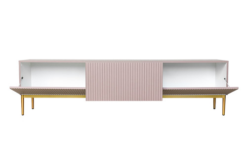 TV Cabinet Nicole 200 cm, antique pink, gold legs