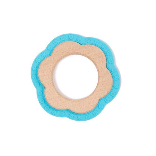 Bo Jungle B-Wood Teether Flower Blue