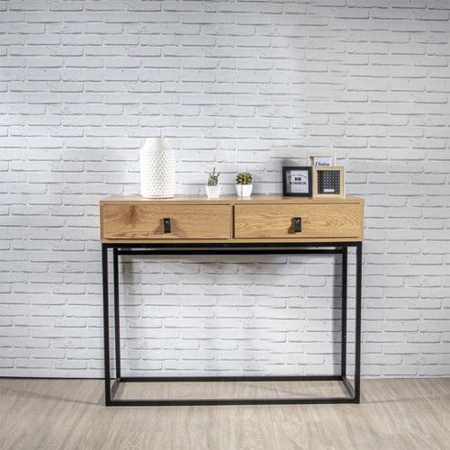 Console Table Abbott, oak/black