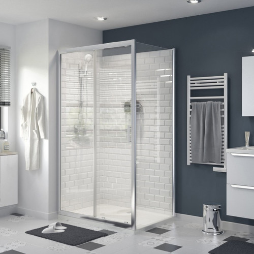 GoodHome Sliding Shower Door Beloya 120 cm, chrome/transparent