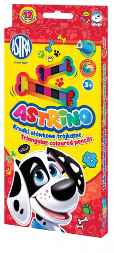 AstraTriangular Coloured Pencils Astrino 12 Colours 3+