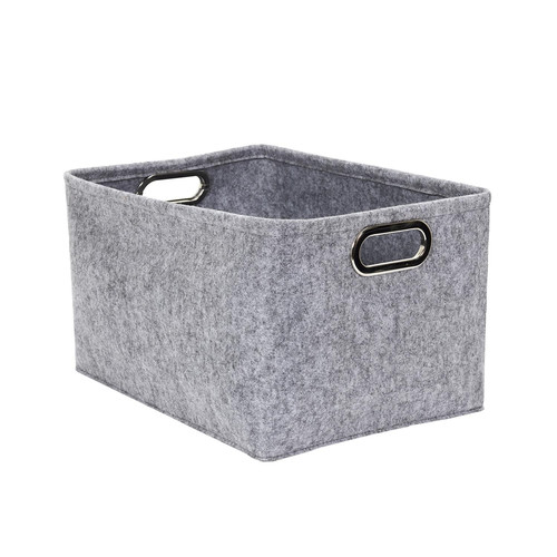 Felt Boxes Set of 2pcs, rectangular, grey