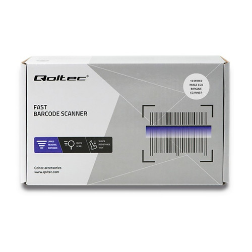 Qoltec Barcode Reader 1D CCD USB