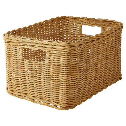 TRUMMIS Basket, handmade rattan, 25x35x20 cm