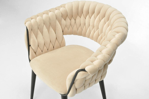 Glamour Chair IRIS LUX, black-beige