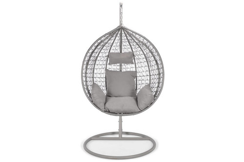 Hanging Cocoon Chair BAHAMA, in-/outdoor, grey