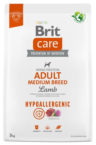 Brit Care Hypoallergenic Adult Medium Lamb Dog Dry Food 3kg