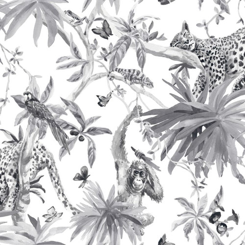 GoodHome Vinyl Wallpaper on Fleece Howlit, black/white