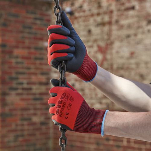 Nitrile General Handling Gloves Size M, red