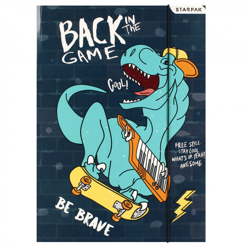 Document File Folder with Elastic Band A4 10pcs Skate Dino, assorted patterns