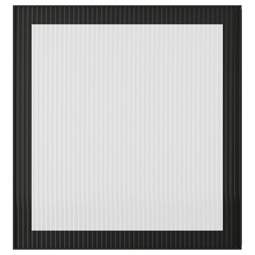 FÄLLSVIK Glass door, anthracite/reeded glass, 60x64 cm