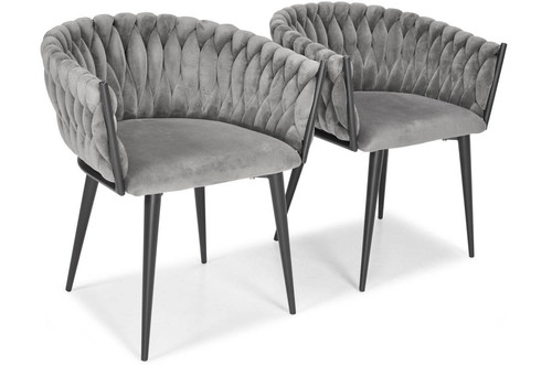 Glamour Braided Chair ROSA, grey