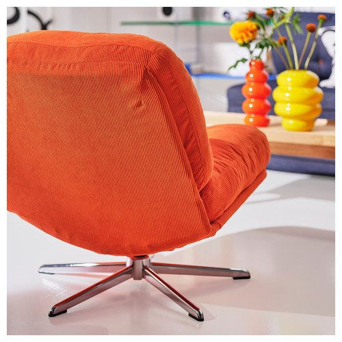 DYVLINGE Swivel armchair, Kelinge orange