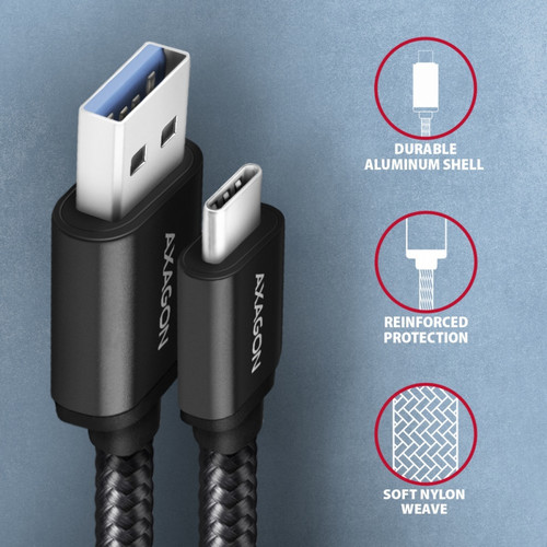 Axagon Cable USB-C to USB-A 3.2 Gen1 BUCM3-AM20AB