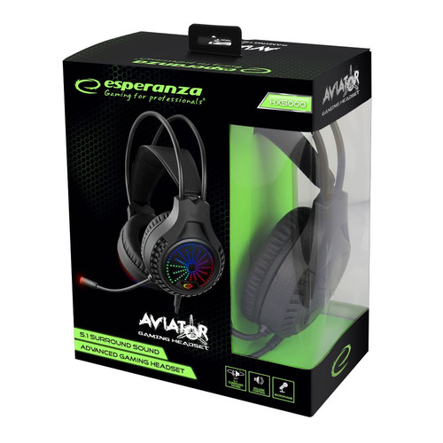 Esperanza Headset Headphones Gaming 5.1 Aviator