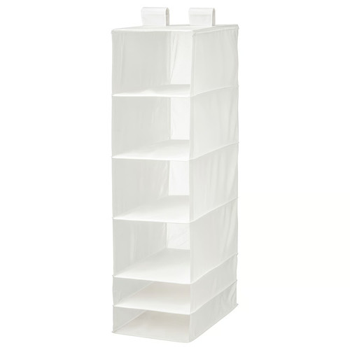 SKUBB Storage with 6 compartments, white, 35x45x125 cm