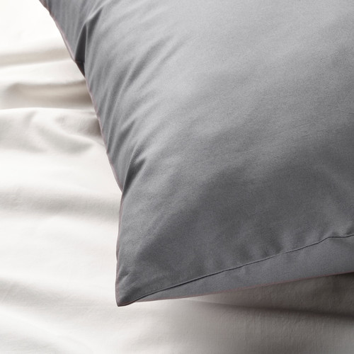 RÖNNVECKMAL Pillowcase, grey, 50x60 cm