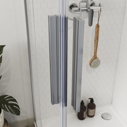 GoodHome Shower Enclosure Cabin Ezili 80 x 80 cm, chrome/transparent