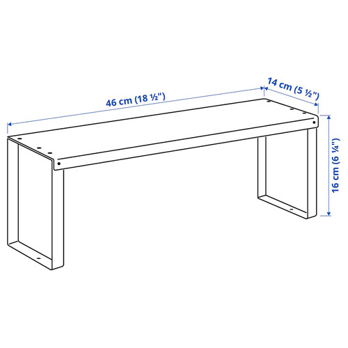 VARIERA Shelf insert, white, 46x14x16 cm