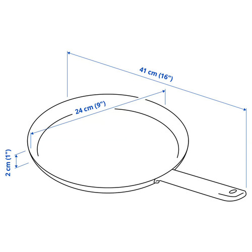 IKEA 365+ Crepe-/pancake pan, stainless steel/non-stick coating, 24 cm