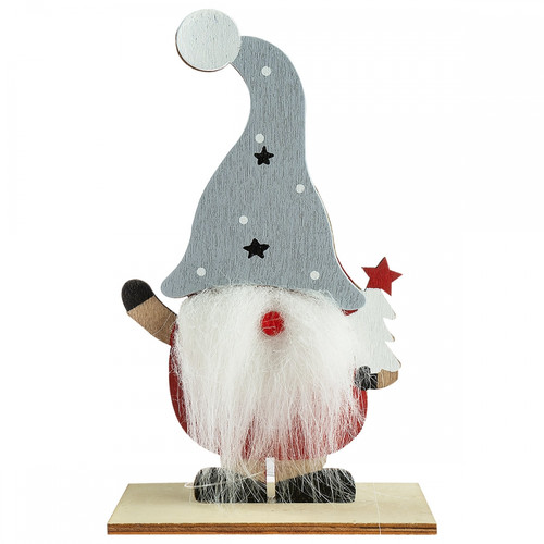 Wooden Christmas Gnome Ornament, 8x14 cm, 1pc, assorted models