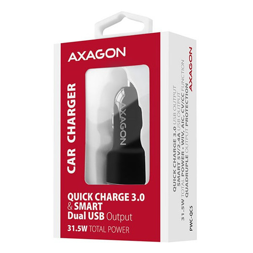 AXAGON Car Charger PWC-QC5 31W 2x port USB-A