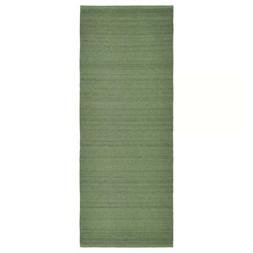 TIDTABELL Rug, flatwoven, green, 80x200 cm