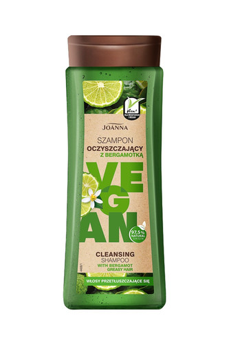 Joanna Cleansing Shampoo or Greasy Hair Bergamot 97.5% Natural Vegan 300ml