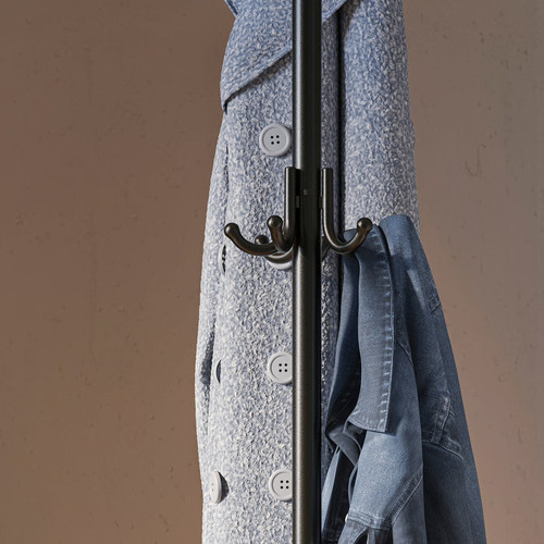 NIPÅSEN Hat and coat stand, black, 181 cm