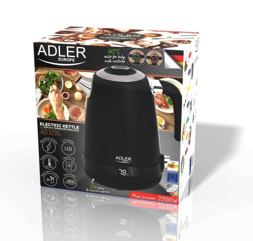Adler Electric Kettle 2200W 1.7l with Temperature Control AD 1295, black
