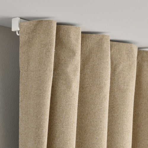 ROSENMANDEL Room darkening curtains, 1 pair, yellow-beige, 135x300 cm