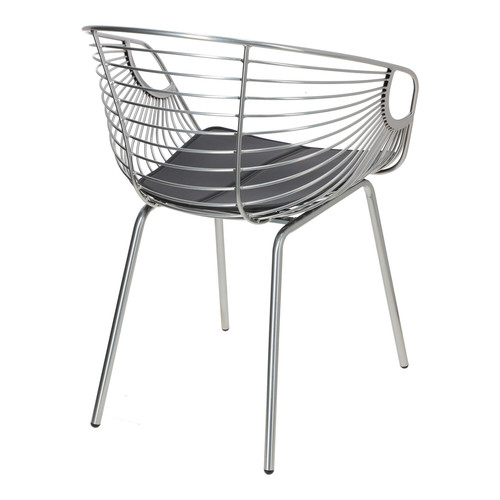Metal Chair Sligo 44x44cm, silver