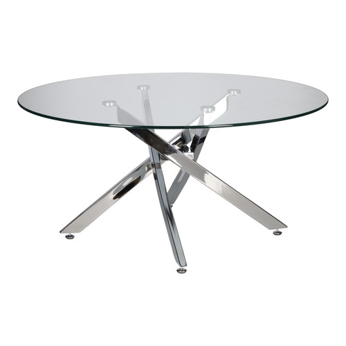 Coffee Table Amber 90cm, transparent/chrome
