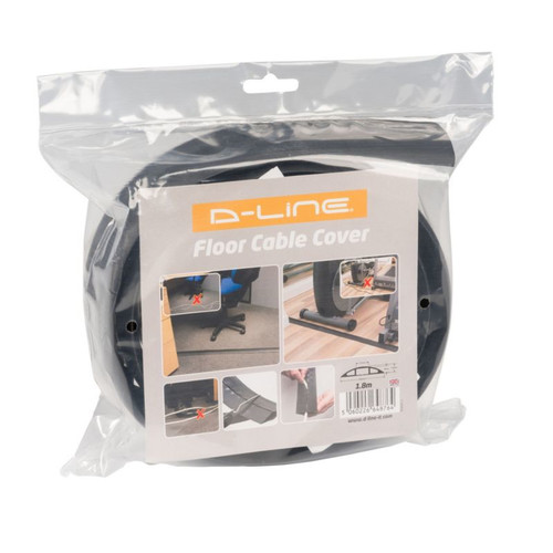 Floor Cable Cover Strip D-line 60x12x1800 mm, semi-circular, black