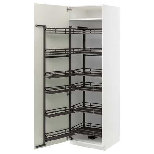 METOD High cabinet with pull-out larder, white/Veddinge white, 60x60x200 cm