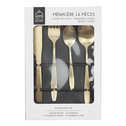 Cutlery Set Charbon 16pcs, light gold