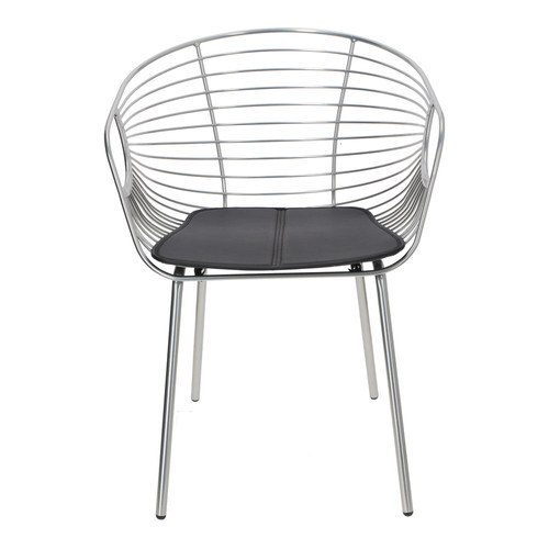 Metal Chair Sligo 44x44cm, silver