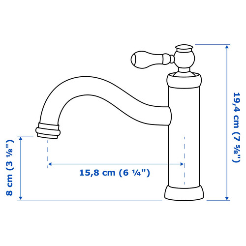 HAMNSKÄR Wash-basin mixer tap with strainer, black