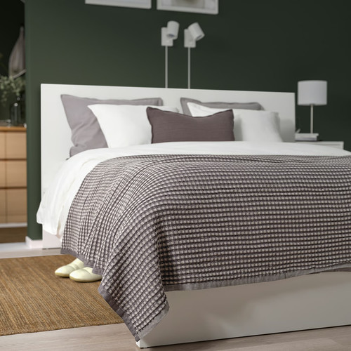 PELARTUJA Bedspread, dark grey/light grey, 230x250 cm