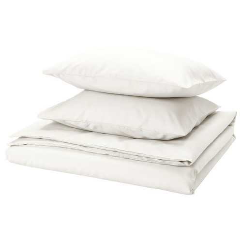 PILTANDVINGE Duvet cover and 2 pillowcases, white, 200x200/50x60 cm