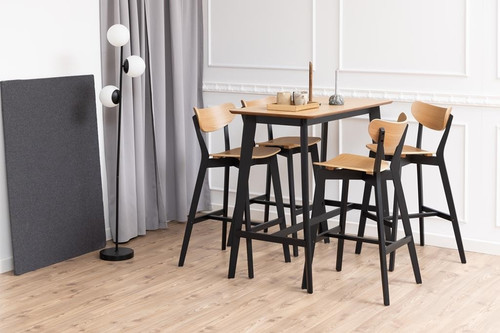 Bar Stool Roxby, black/natural